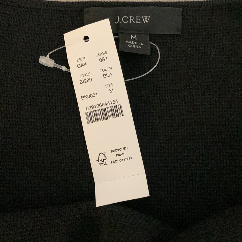 J. Crew Womens Re-imagined Squareneck Black Knit Sleeveless Mini Sweater Dress M - Picture 4 of 8